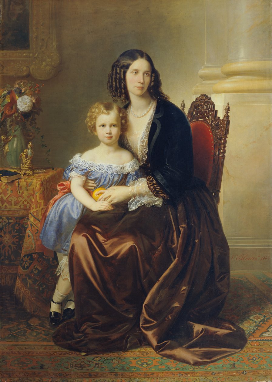 Leonie hrabina Lanckorońska z domu hrabina Potocka z synem Karl autorstwa Karl von Blaas