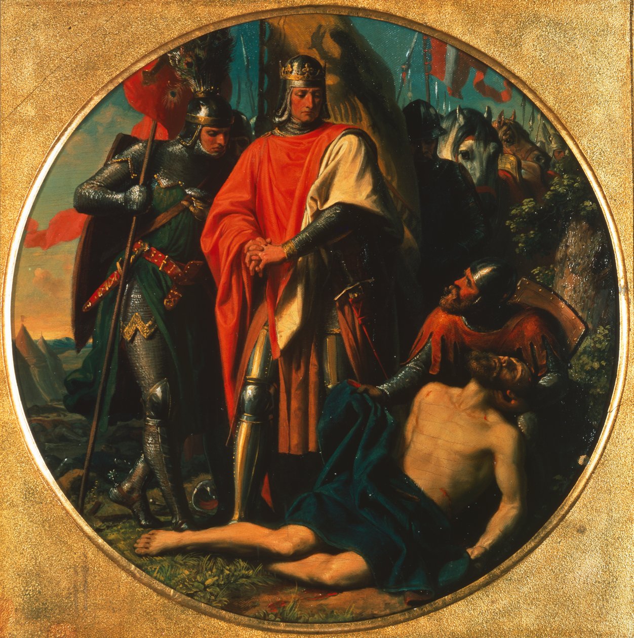 Rudolf I Habsburg przy zwłokach Ottokara koło Dürnkrut 1278 autorstwa Karl von Blaas