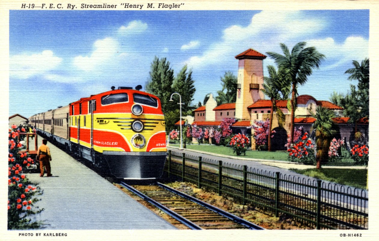 Pociąg liniowy FEC Railway Henry M. Flagler, Floryda, 1940 autorstwa Karlberg