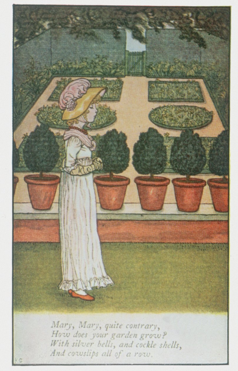 Kwietniowa księga melodii: Mary, Mary, całkiem przeciwnie autorstwa Kate Greenaway