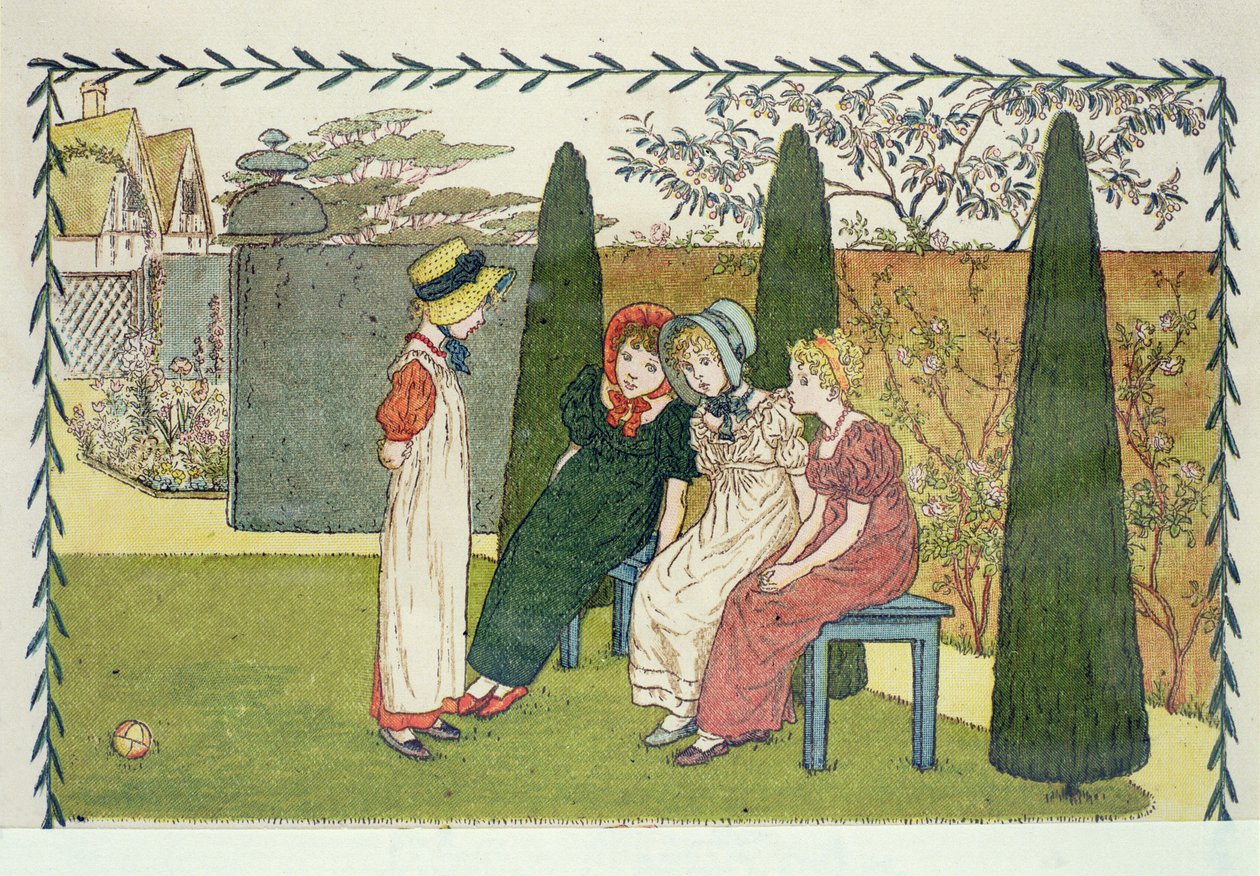 W ogrodzie, z „Dzień z życia dziecka” autorstwa Kate Greenaway