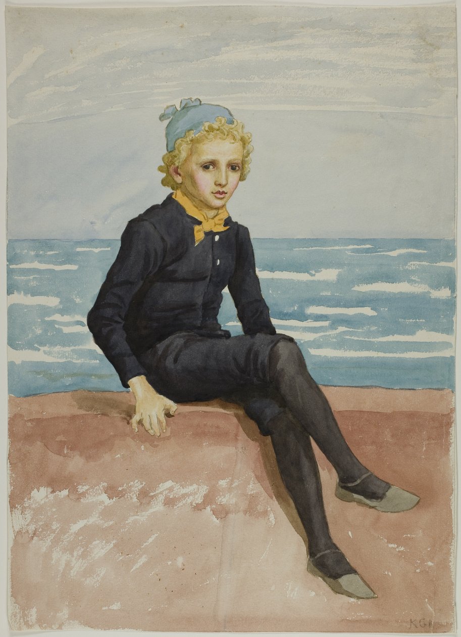 Eddie na brzegu morza autorstwa Kate Greenaway