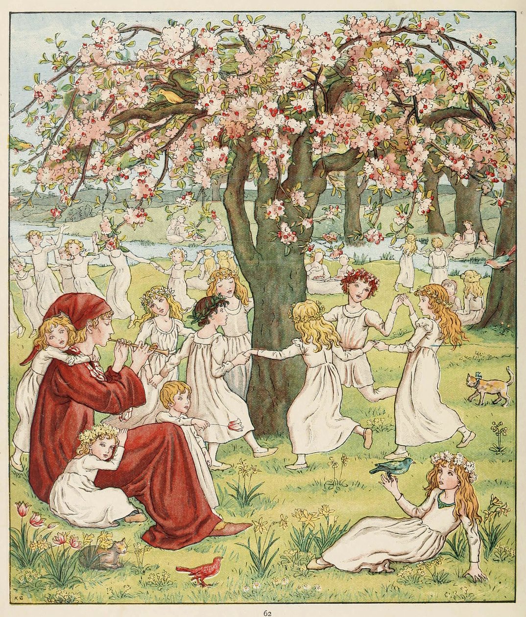 Jak ich dzieci zostały skradzione, z The Pied Piper of Hamelin, wyd. 1888 (kolor lito) autorstwa Kate Greenaway