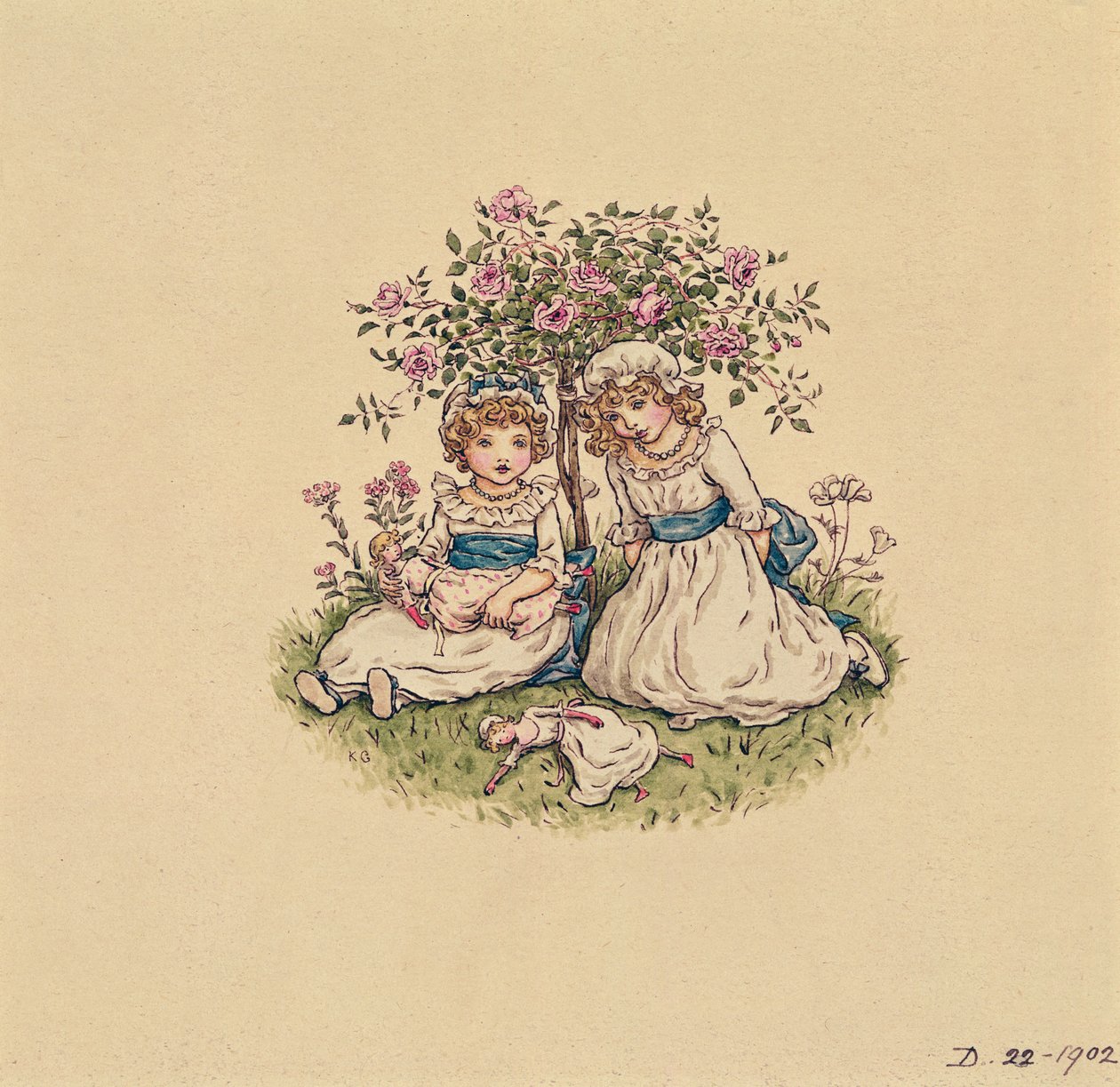 Ilustracja na Walentynki 1902 (wc na papierze) autorstwa Kate Greenaway
