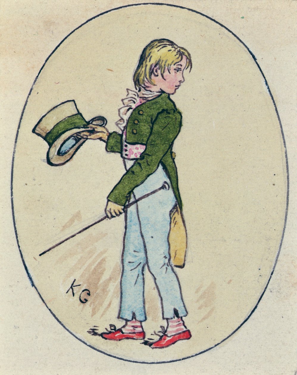 Ilustracja na walentynki, 1914 (toaleta na papierze) autorstwa Kate Greenaway