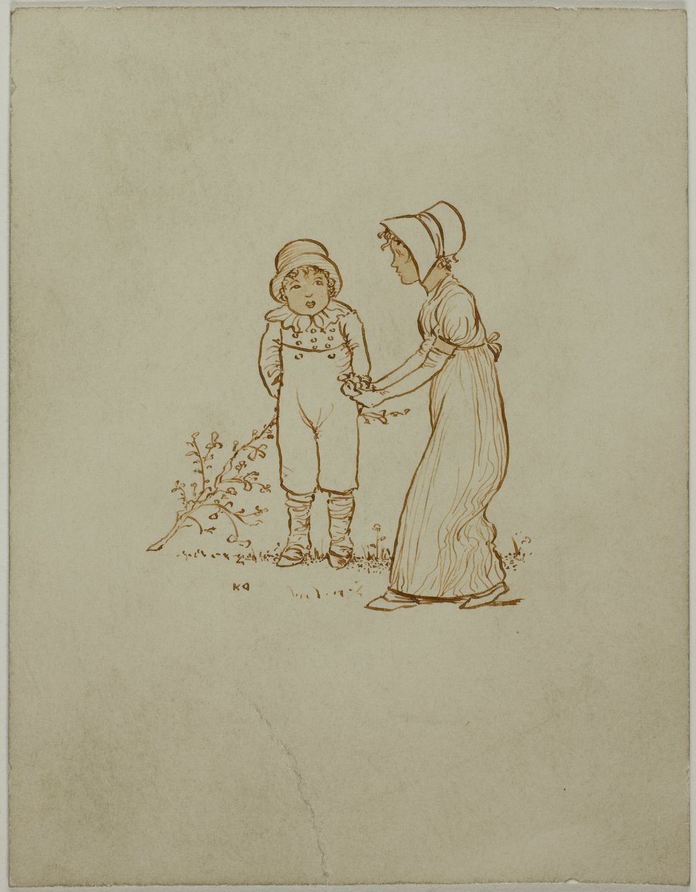 Mały chłopiec i dziewczynka autorstwa Kate Greenaway