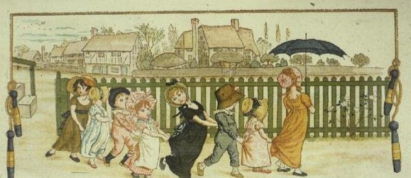 Czas na zabawę z filmu „Dzień z życia dziecka” autorstwa Kate Greenaway
