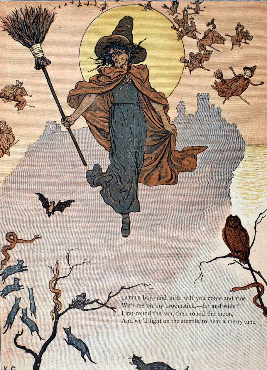 Sabat złych czarownic i zwierząt autorstwa Kate Greenaway
