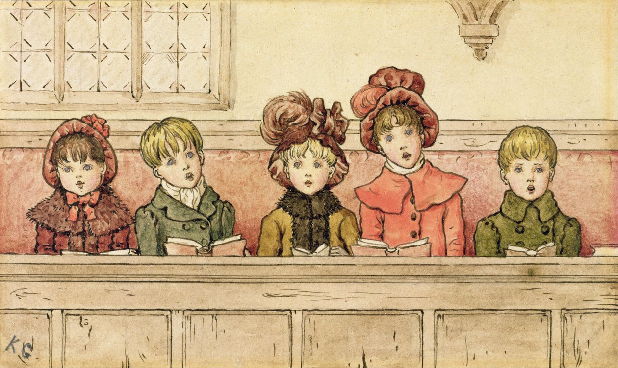 Śpiewanie w kościele autorstwa Kate Greenaway