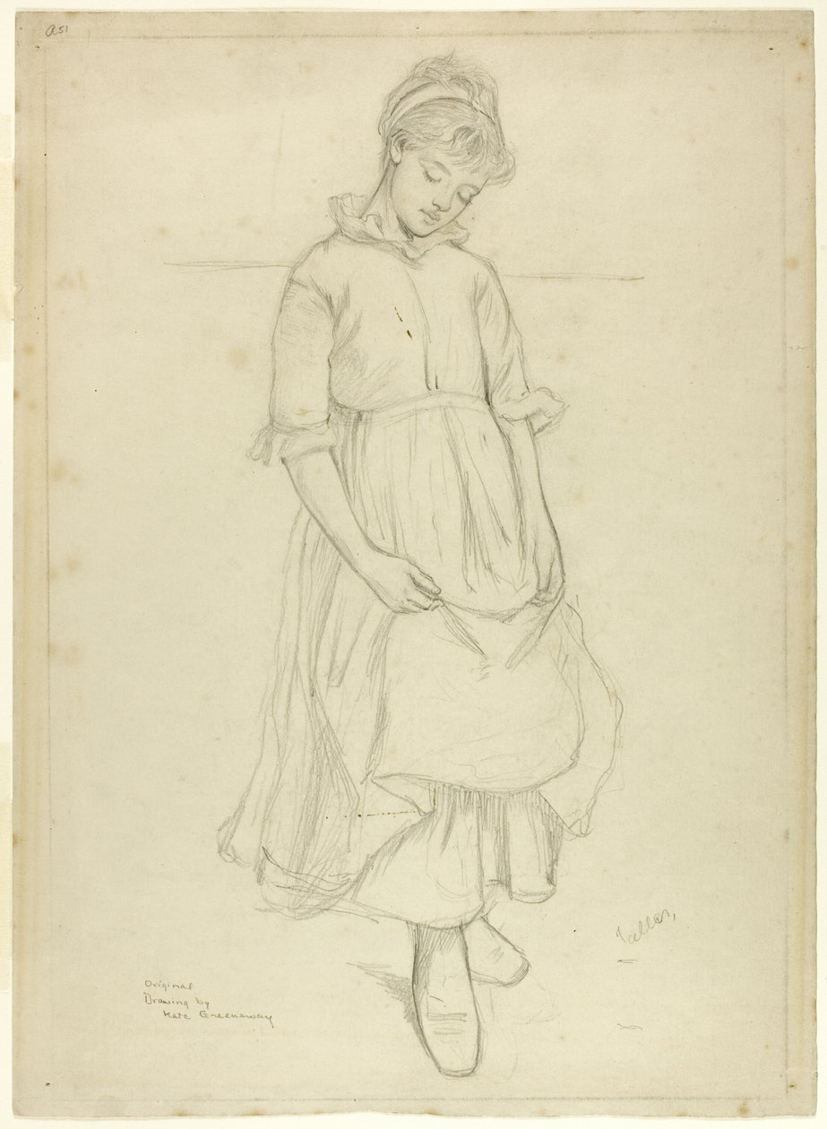Stojąca dziewczyna autorstwa Kate Greenaway