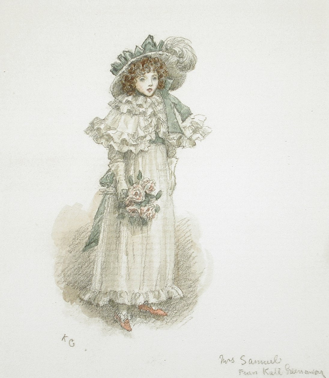 Studium w pełni ubranej małej dziewczynki autorstwa Kate Greenaway
