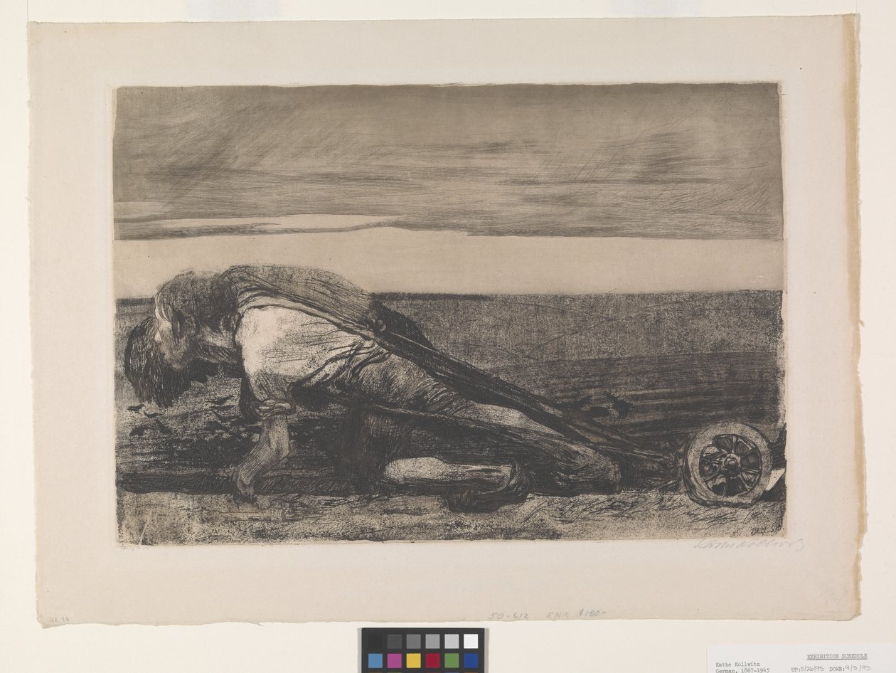 Die Pflüger (Os lavradores) (gravura e água-tinta sobre chine collé)polonês autorstwa Käthe Kollwitz