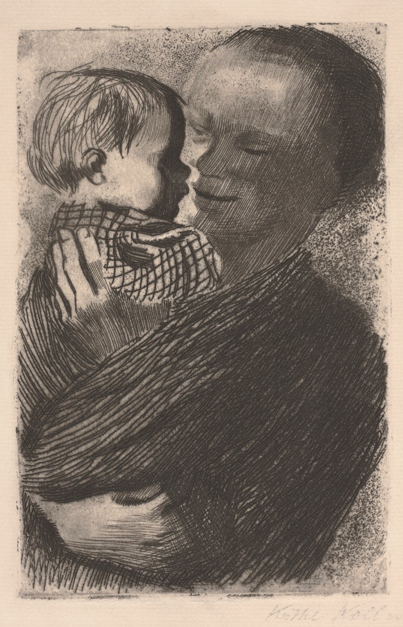 Matka z dzieckiem w ramionach autorstwa Käthe Kollwitz