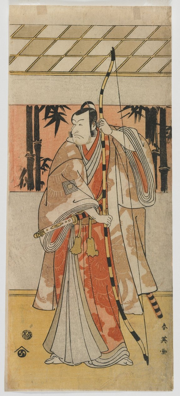 Aktor Sawamura Sojuro III, okres Edo, połowa lat 1790-tych (kolorowa odbitka drzeworytnicza) autorstwa Katsukawa Shun ei