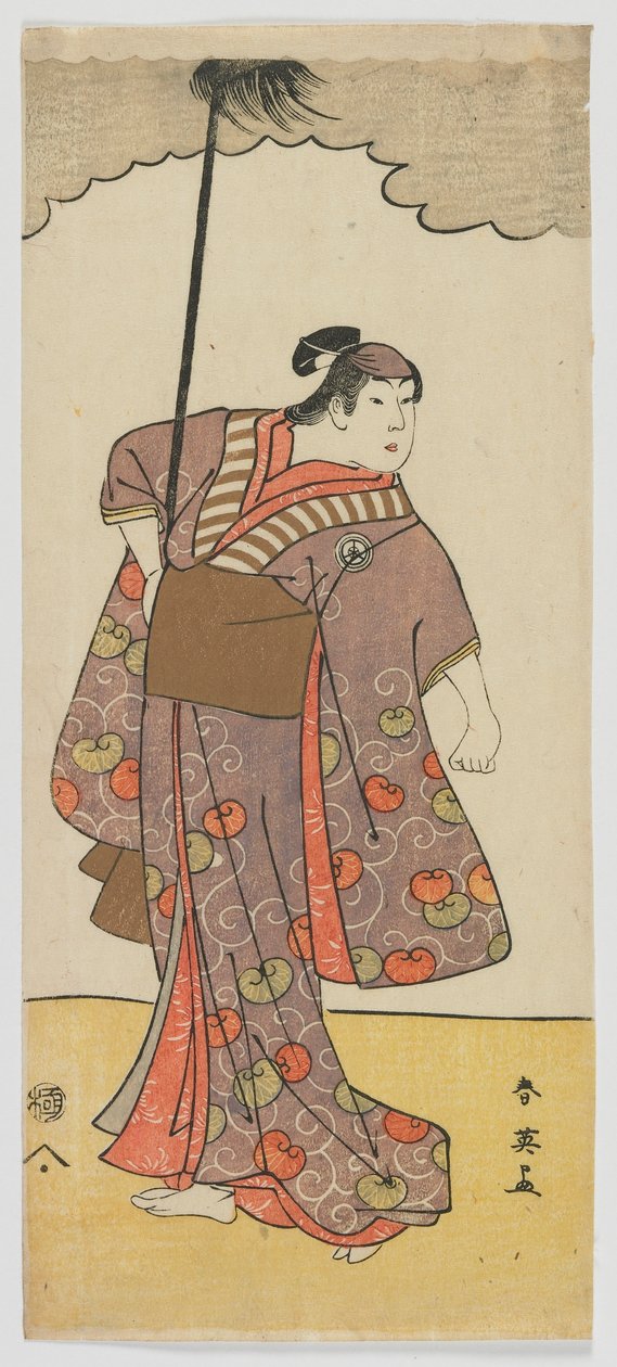 Aktor Iwai Hanshiro IV jako żeński yakko (piecharz) okres Edo, ok. 1791 (kolorowy drzeworyt) autorstwa Katsukawa Shun ei