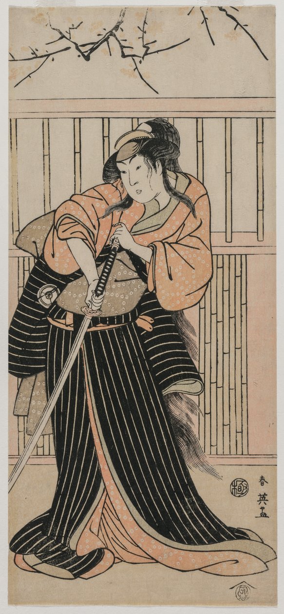 Iwai Hanshirō IV jako kobieta z mieczem autorstwa Katsukawa Shunei