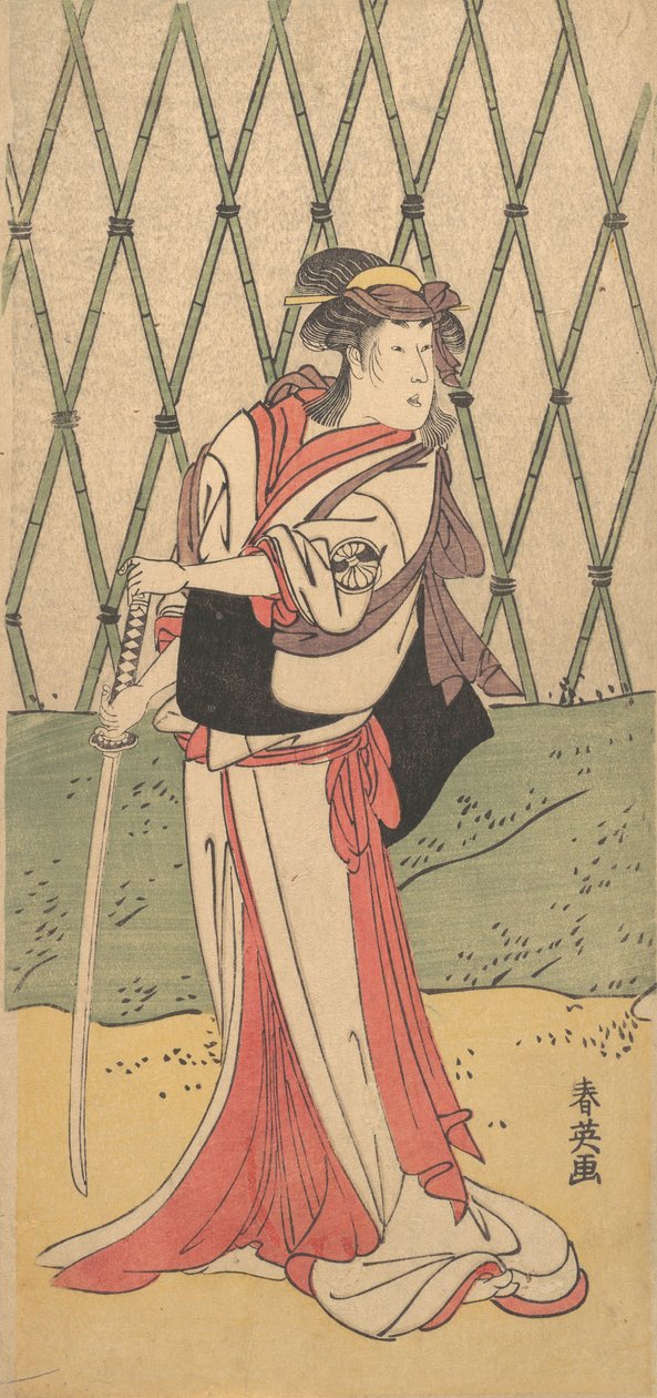 Kobieta Kiku Segawy, Waka Fema Road, 1762-1819. autorstwa Katsukawa Shun