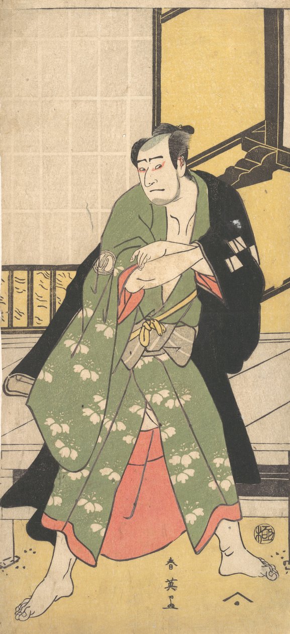 Trzeci Sawamura Sojuro jako człowiek stojący z szeroko rozstawionymi stopami 1795 autorstwa Katsukawa Shun