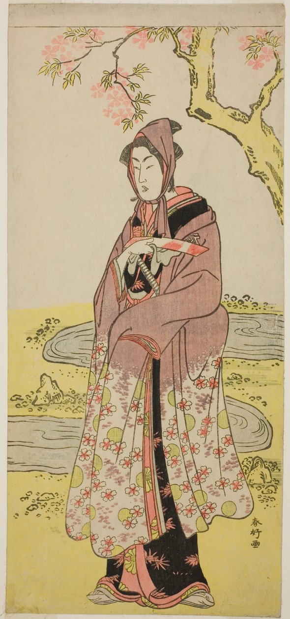 Aktor Segawa Kikunojo III jako Kumenosuke w sztuce Keisei Natori Soga, wystawionej w teatrze Kiri w drugim miesiącu 1788 r. autorstwa Katsukawa Shunkо̄