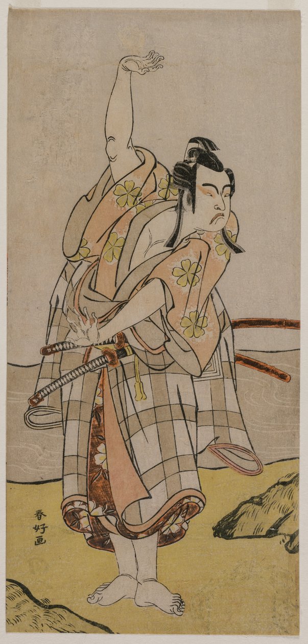 Aktor Ichikawa Yaozō II jako Sakuramaru autorstwa Katsukawa Shunko