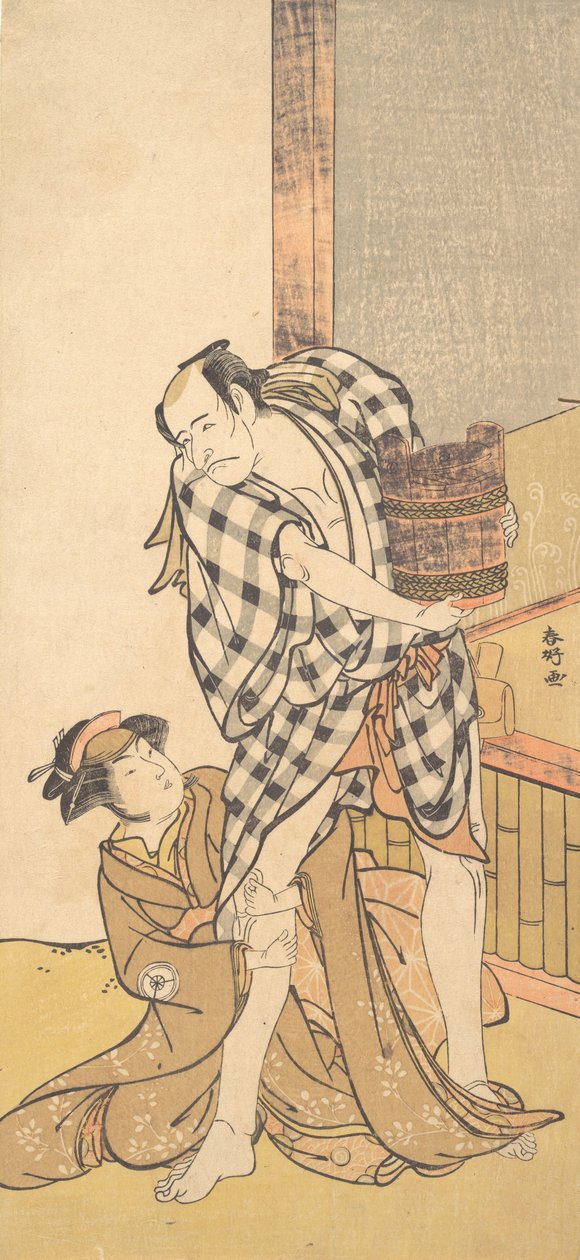Scena ze spektaklu Yoshitsune i tysiąca wiśni Yoshitsune..., 8. lub 9. miesiąc, 1784. autorstwa Katsukawa Shunko