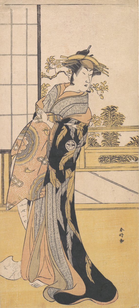 Aktor Segawa Kikunojo III miejsce w roli kobiecej, ca. 1780. autorstwa Katsukawa Shunko