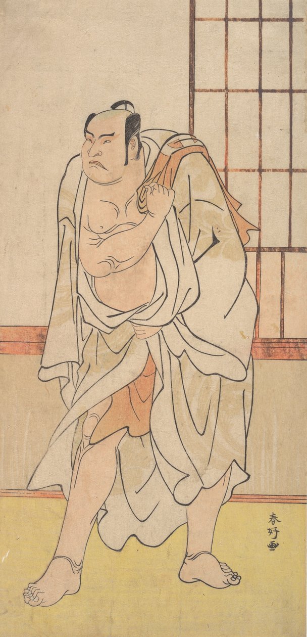 Trzeci Otani Hiroji jako zapaśnik, ca. 1790. autorstwa Katsukawa Shunko