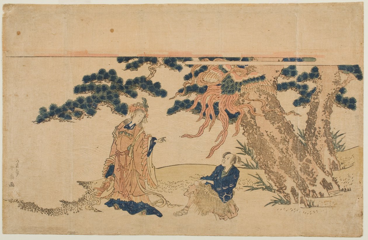 Szata z piór (Hagoromo) autorstwa Katsukawa Shunsen