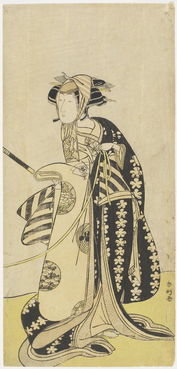 (Aktor Onoe Matsusuke w kobiecej roli) autorstwa Katsukawa Shunsho