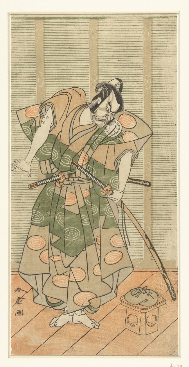 Aktor Otani Hiroemon III jako czarny charakter autorstwa Katsukawa Shunsho