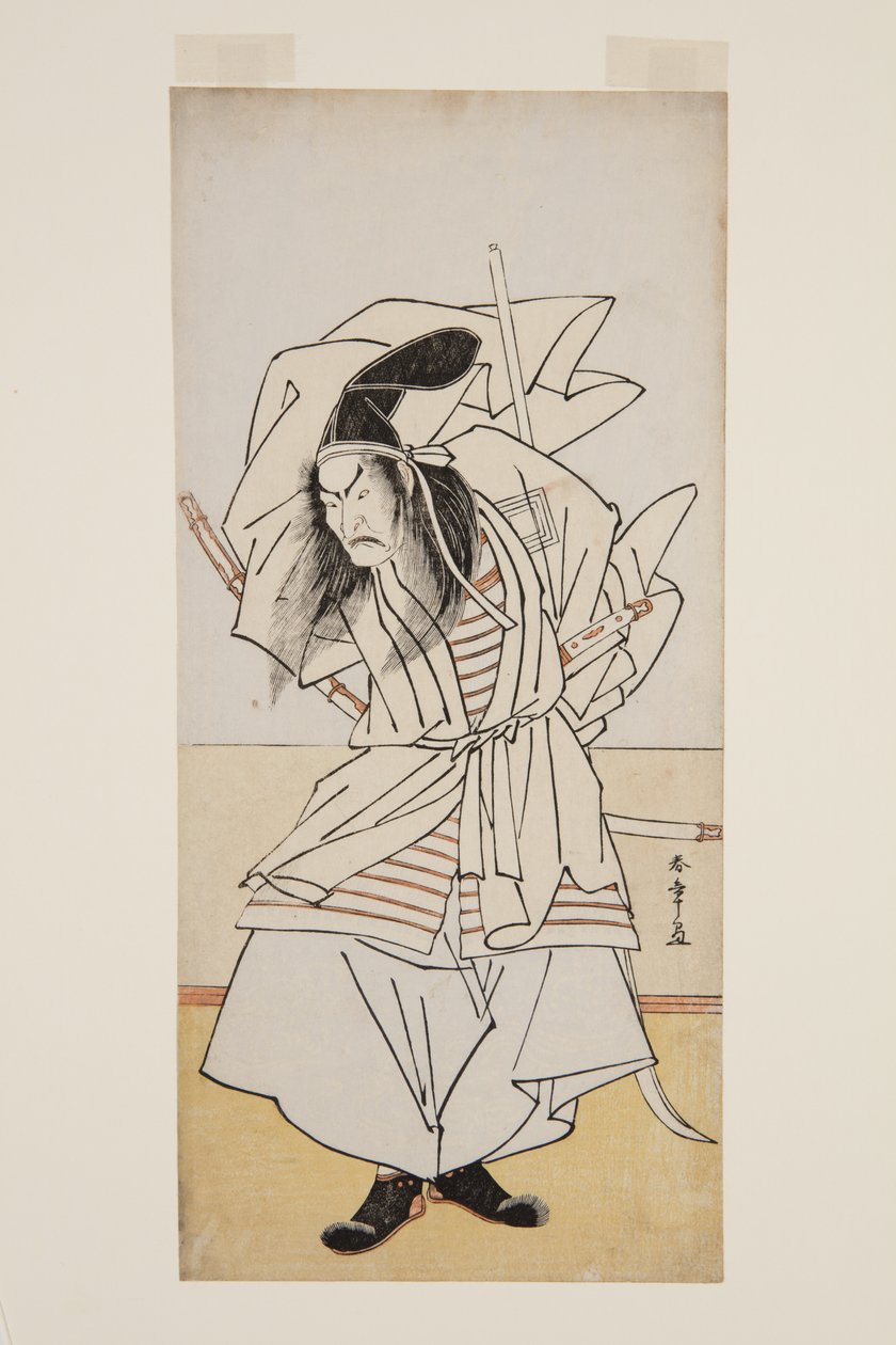 Akter Ichikao Dangar? VS Tomomori (czarny drzeworyt) autorstwa Katsukawa Shunsho
