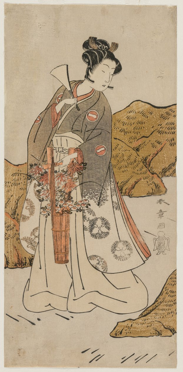 Ichikawa Monnosuke II jako strona świątynna autorstwa Katsukawa Shunsho