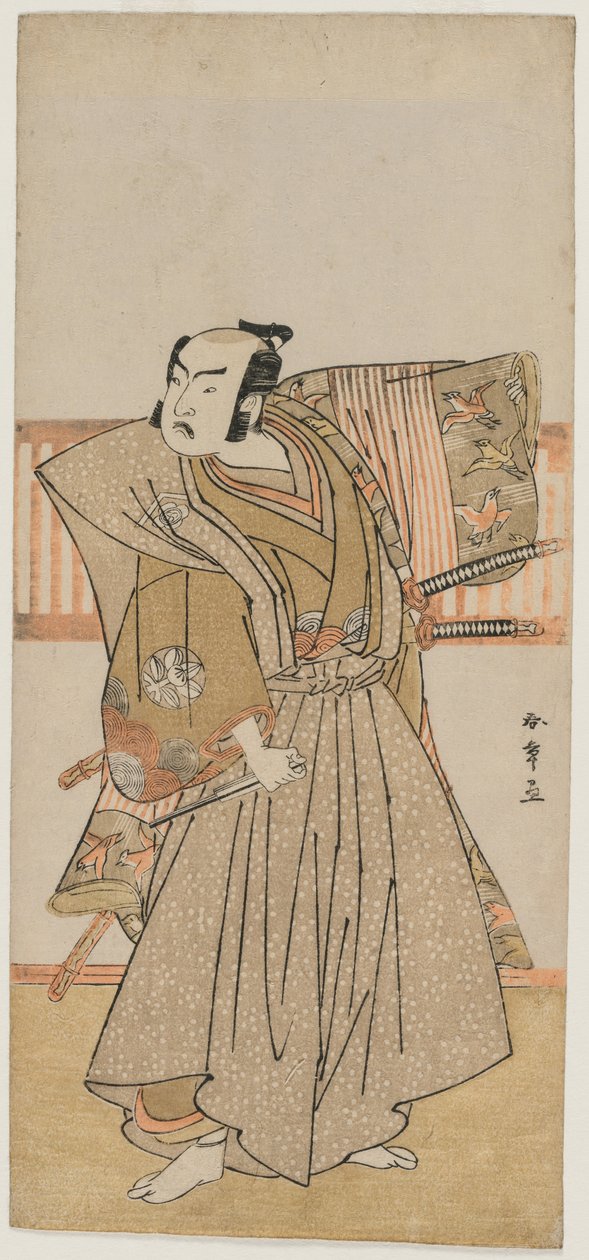 Ichimura Uzaemon IX jako Soga no Juro autorstwa Katsukawa Shunsho