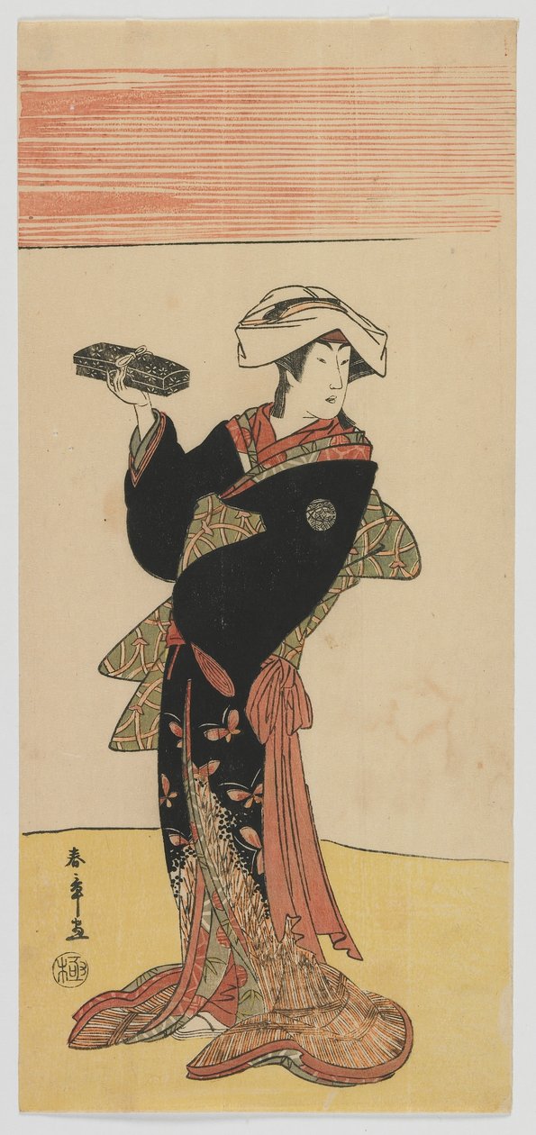 Kabuki Aktor Nakamura Riko, okres Edo, ok. 1791-92 (kolorowy drzeworyt) autorstwa Katsukawa Shunsho