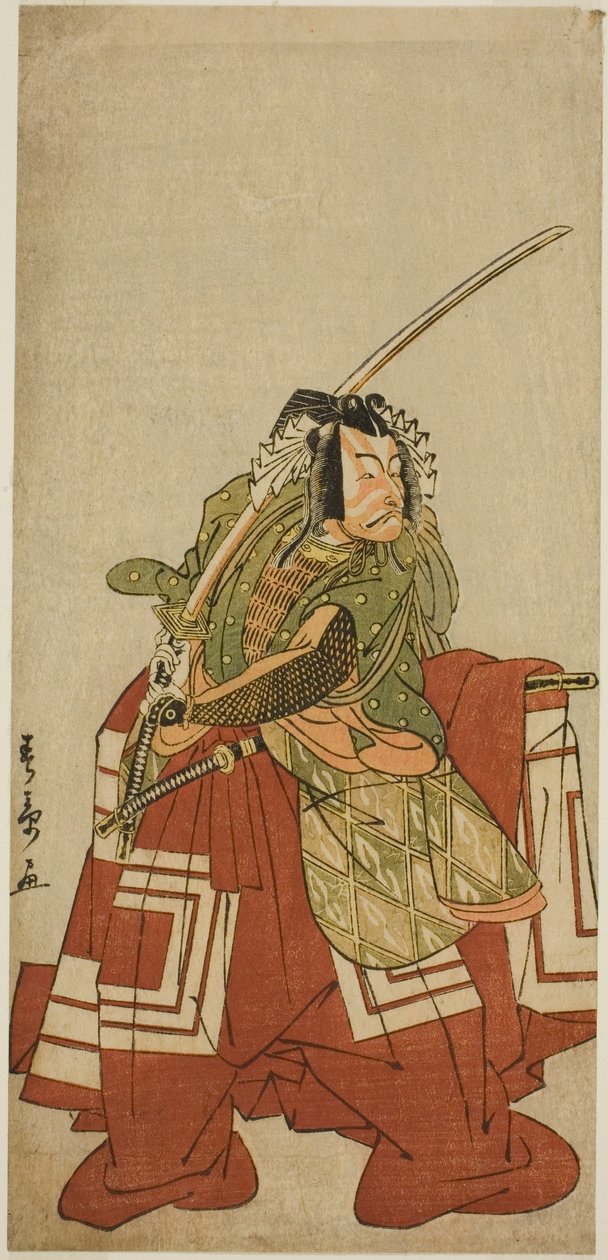 Aktor Ichikawa Danjuro V jako Arakawa Taro w spektaklu Nishiki Tsui no Yumitori, wystawiony w Teatrze Morita w jedenastym miesiącu, 1778 autorstwa Katsukawa Shunsho