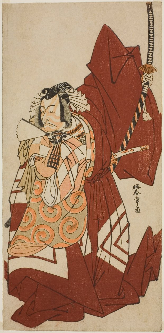 Aktor Ichikawa Danjuro V jako Hannya no Goro w sztuce Sugata no Hana Yuki no Kuronushi, wystawionej w Teatrze Nakamura w jedenastym miesiącu, 1776 autorstwa Katsukawa Shunsho