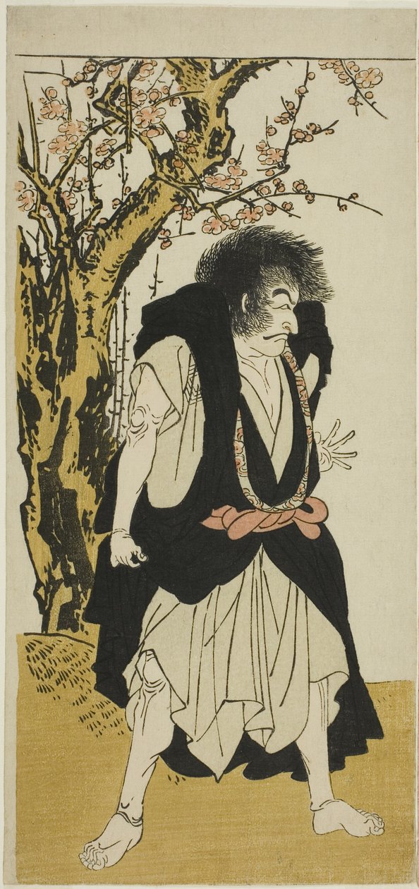 Aktor Ichikawa Danjuro V jako renegat buddyjski mnich Wantetsu z Okamidani, w piątej scenie spektaklu Date Nishiki Tsui no Yumitori (Dandyjski brokat: przeciwni wojownicy), wystawiony w Teatrze Morita w jedenastym miesiącu, 1778 autorstwa Katsukawa Shunsho