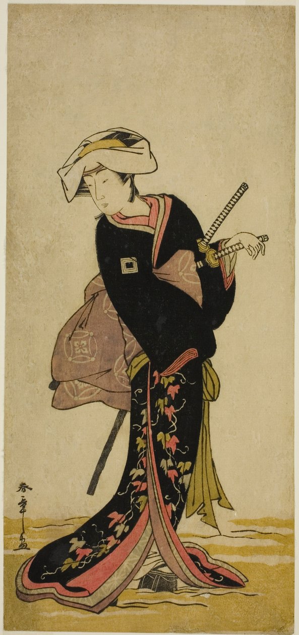 Aktor Ichikawa Danzo IV jako Tonas w sztuce Kanadehon Chushingura, wystawionej w Teatrze Morita w trzecim miesiącu, 1781 autorstwa Katsukawa Shunsho