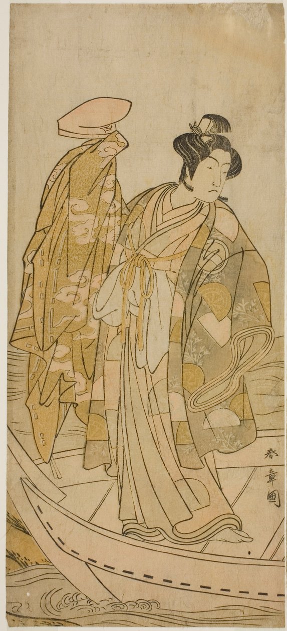 Aktor Ichikawa Monnosuke II jako Minamoto no Yorinobu w sztuce Kikujido Shuen no Iwaya, wystawionej w Teatrze Morita w jedenastym miesiącu, 1775 autorstwa Katsukawa Shunsho