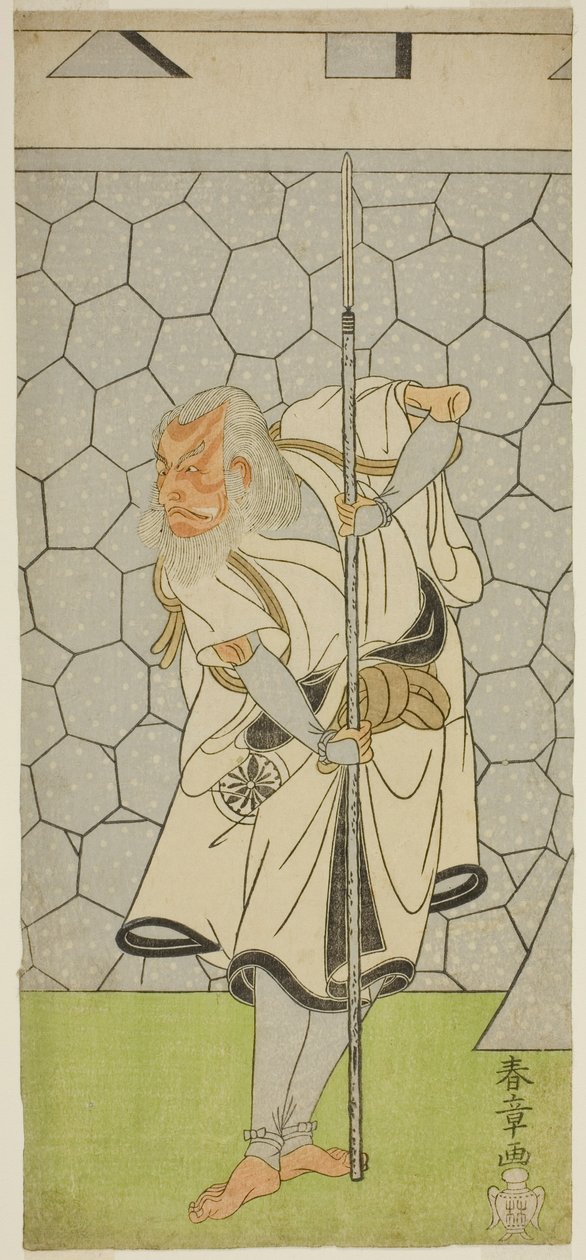 Tea Ac i Matsumoto Kounhaku Good As Kikuchi Hyogo Nari Kage Członek Te Pay Revenge Ju Koen Kagami, występujący w Te Nakamura Teee Członek Te xth Gate th, 1770 autorstwa Katsukawa Shunsho