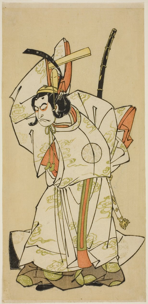Aktor Nakamura Nakazo I jako książę Koreakira (?) w sztuce Gohiiki Kanjincho, wystawiony w Teatrze Nakamura w jedenastym miesiącu, 1773 autorstwa Katsukawa Shunsho