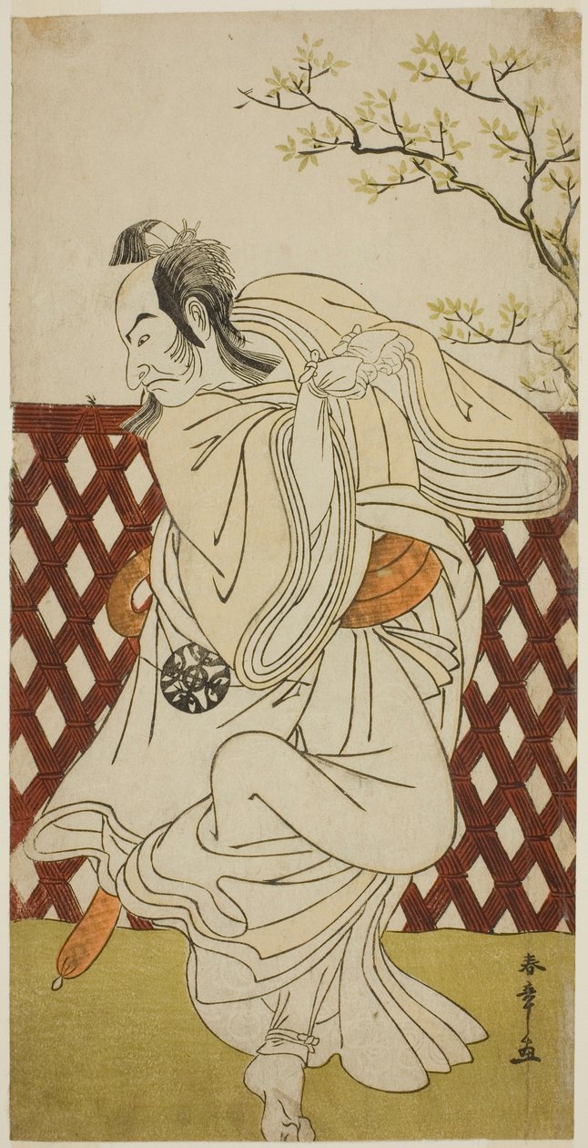 Aktor Nakamura Nakazo I jako Sakon-gitsune w sztuce Hana-zumo Genji Hiiki, wystawionej w Teatrze Nakamura w jedenastym miesiącu, 1775 autorstwa Katsukawa Shunsho