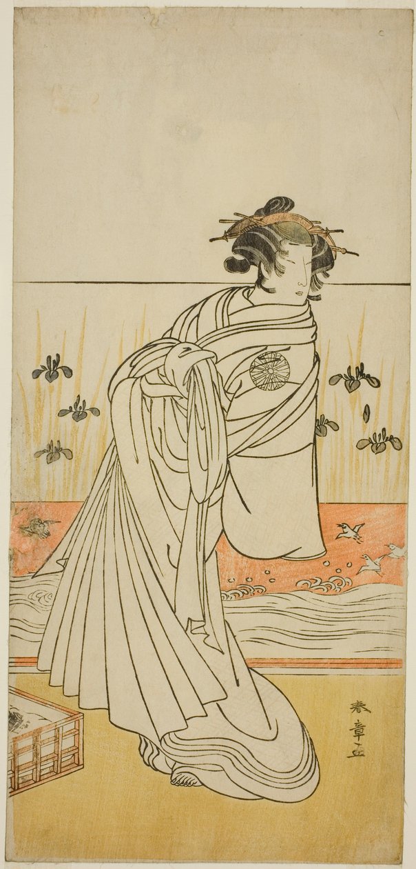 Aktor Nakamura Tomijuro I jako kurtyzana Toyama w sztuce Koi Nyobo Somewake Tazuna, wystawionej w Teatrze Nakamura w dziewiątym miesiącu, 1777 autorstwa Katsukawa Shunsho