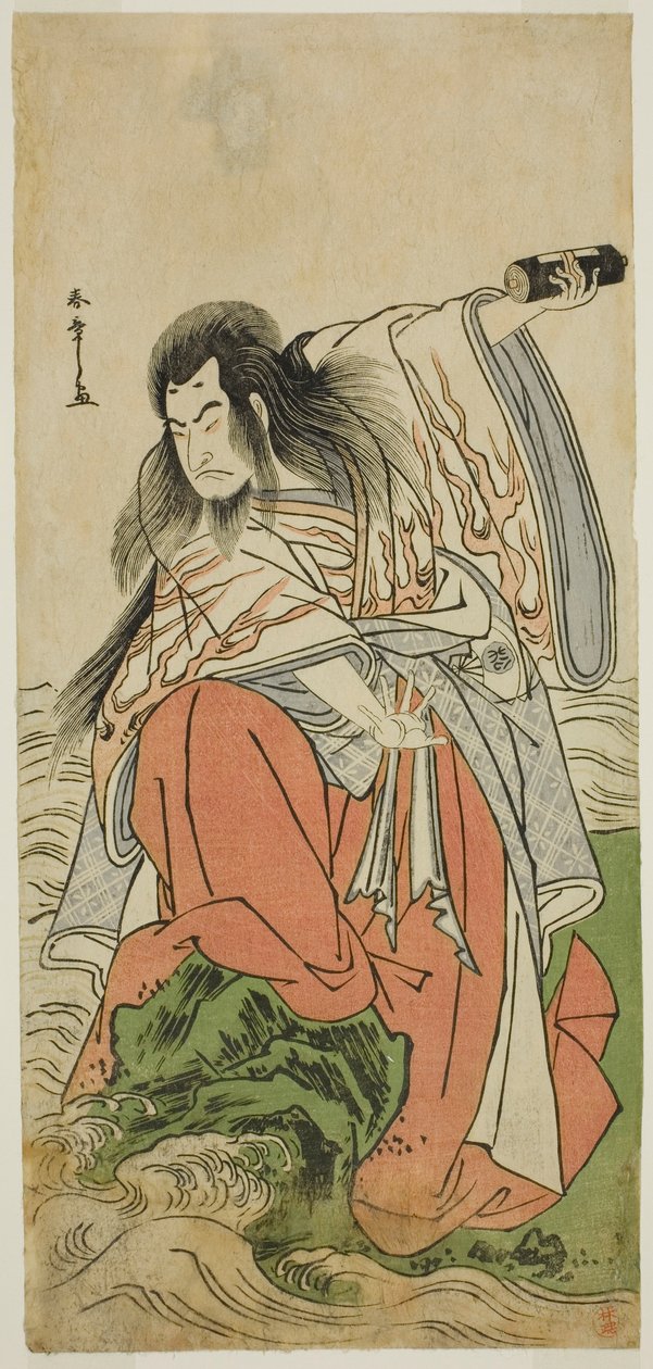 Aktor Onoe Matsusuke I jako emerytowany cesarz Sutoku w sztuce Kitekaeru Nishiki no Wakayaka, wystawionej w Teatrze Nakamura w jedenastym miesiącu, 1780 autorstwa Katsukawa Shunsho