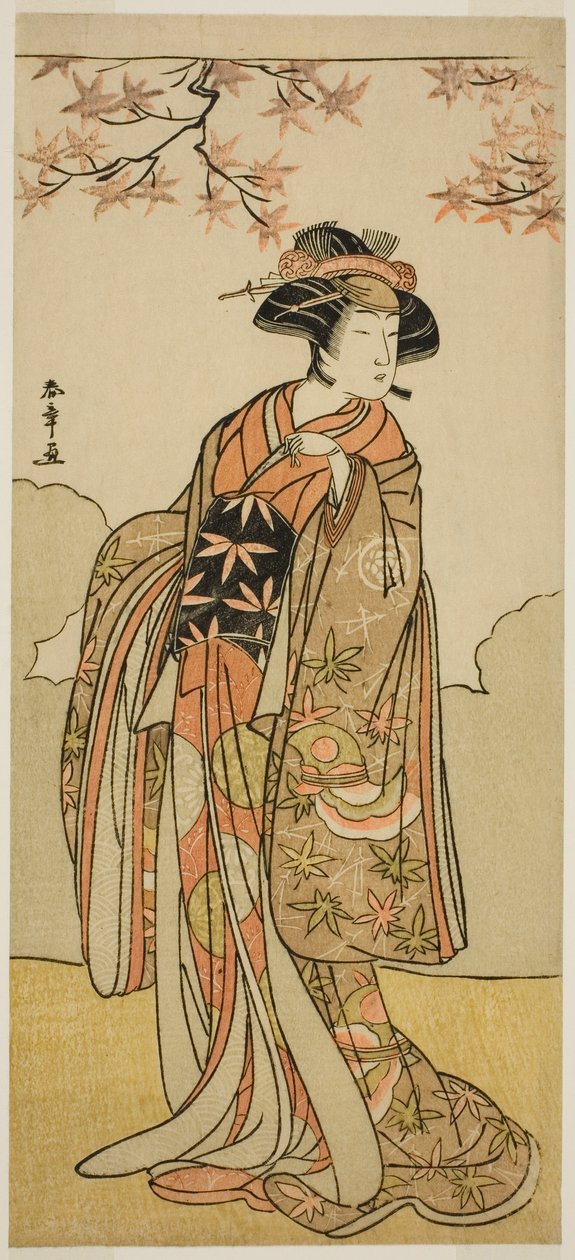 Aktor Osagawa Tsuneyo II jako Onoe no Mae w spektaklu Nishiki Tsui no Yumitori, wystawiony w Teatrze Morita w jedenastym miesiącu, 1778 autorstwa Katsukawa Shunsho