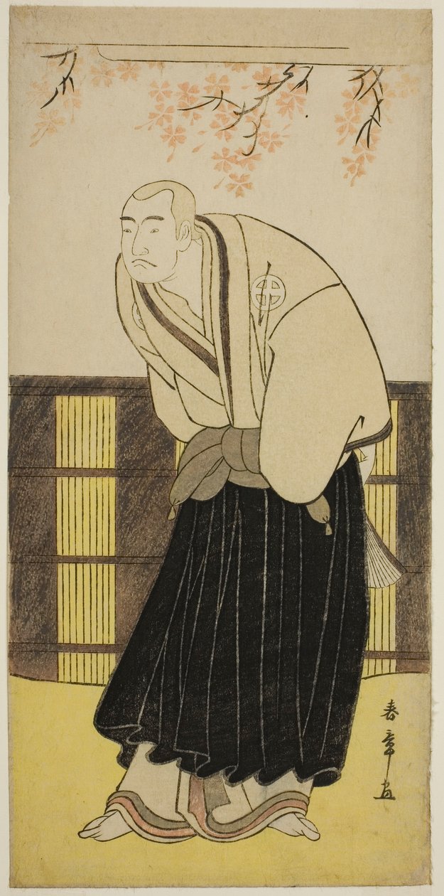 Aktor Otani Hiroji III jako mnich Izayoibo w sztuce Keisei Katabira ga Tsuji, wystawionej w Teatrze Ichimura w siódmym miesiącu, 1783 autorstwa Katsukawa Shunsho