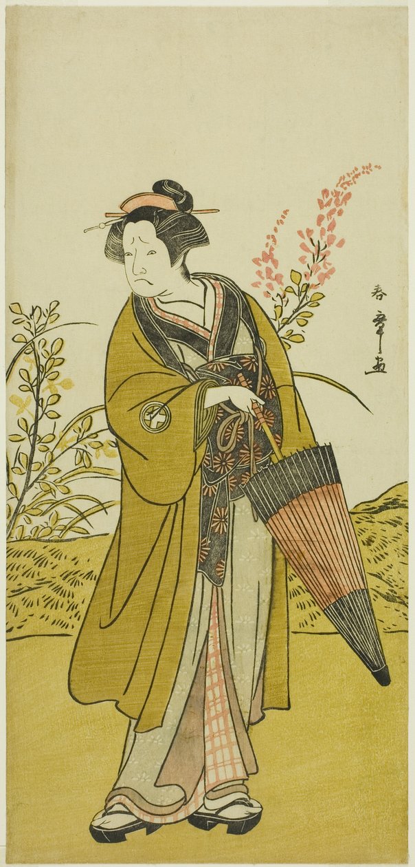 Aktor Otani Tomoemon I jako Otsuma w sztuce Kabuki no Hana Bandai Soga, wystawionej w Teatrze Ichimura w czwartym miesiącu 1781 autorstwa Katsukawa Shunsho