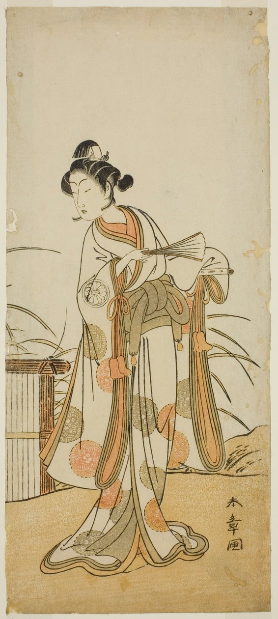 Aktor Segawa Kikunojo III jako Aigo no Waka w sztuce Chigo Sakura Jusan Kane, wystawionej w Teatrze Ichimura w jedenastym miesiącu, 1774 autorstwa Katsukawa Shunsho