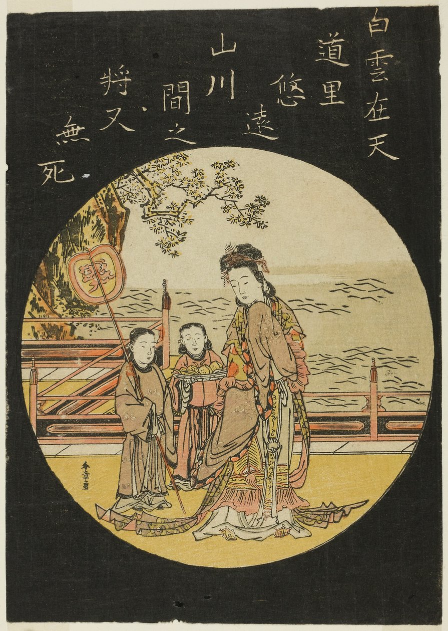 Chiński Nieśmiertelny Seiobo (C: Xi Wang Mu, Królowa Zachodu) autorstwa Katsukawa Shunsho