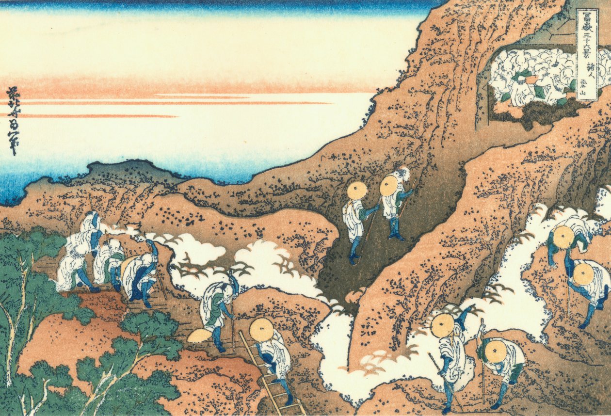 Grupa alpinistów autorstwa Katsushika Hokusai